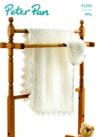 Knitting Pattern - Peter Pan P1252 - 4ply - Blanket & Bonnet